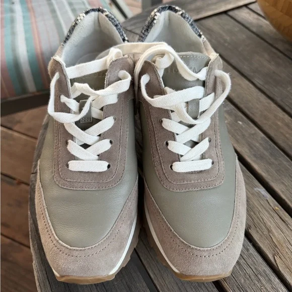 Veronica Beard Valentina Suede Leather Sneakers Size 7 - Picture 3 of 9